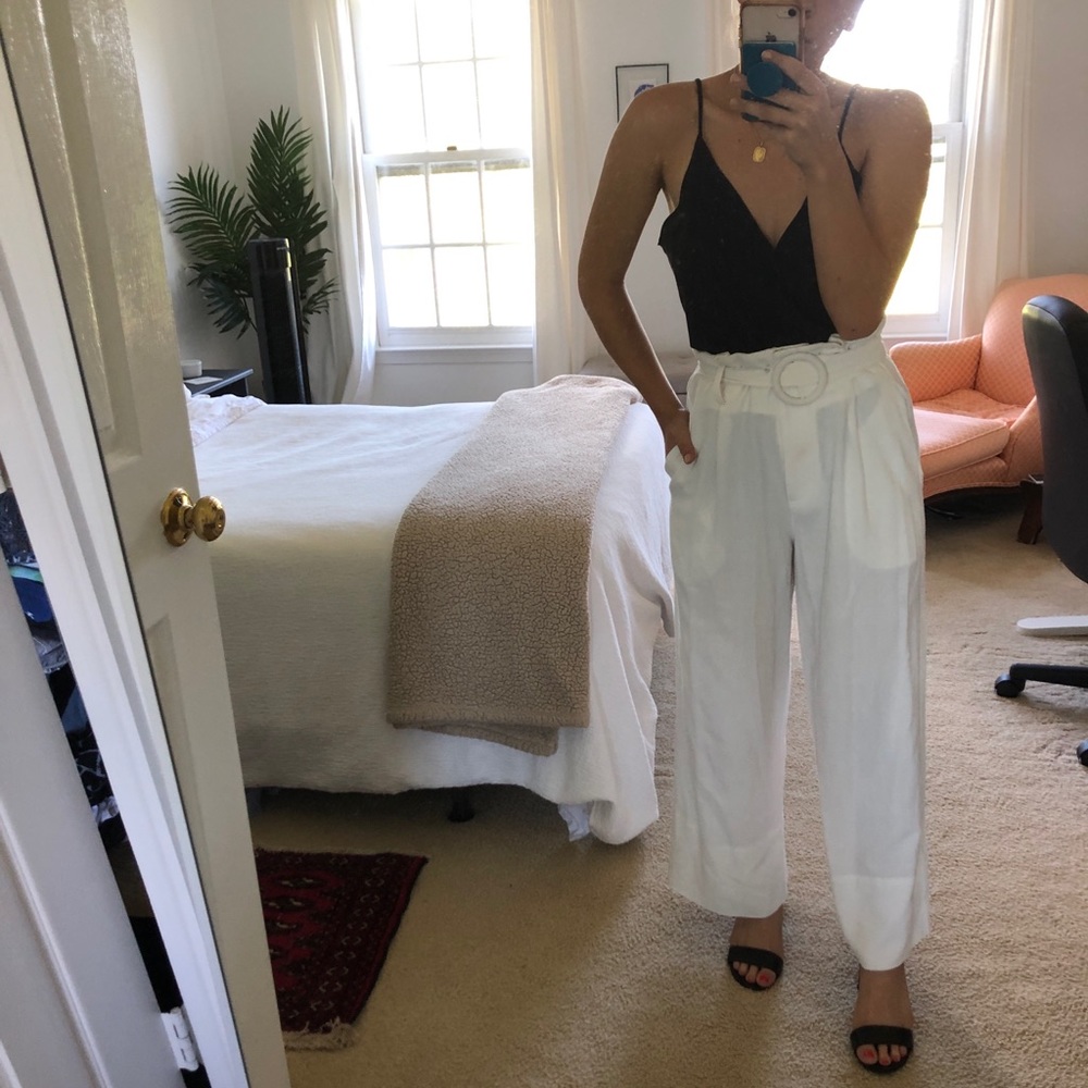 White wide-leg pants